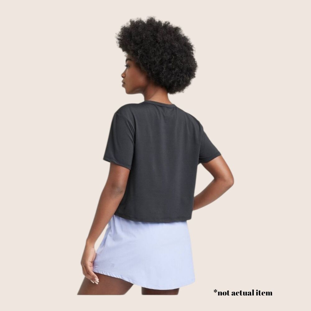 🖤 ALL IN MOTION ESSENTIAL CREWNECK SHORT SLEEVE TOP BLACK LARGE - Picture 3 of 8